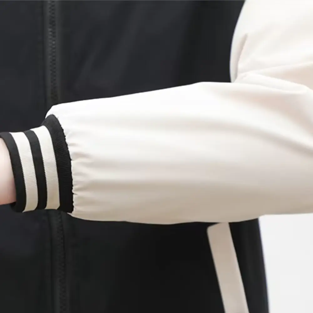 Men's Splicing Stripe Varsity Jacket