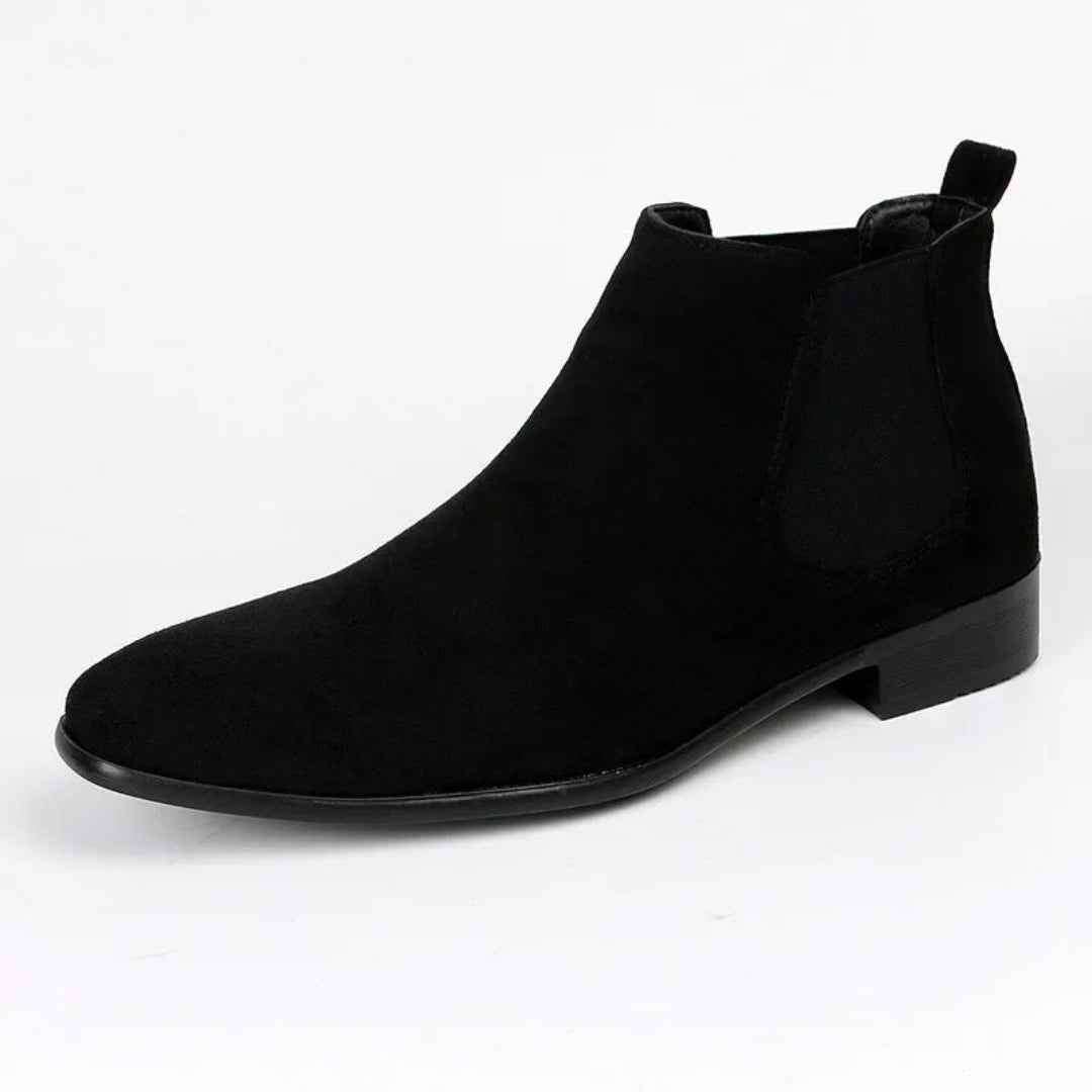 Men's Square Toe Slip-On Ankle Boots | Low Heel Style