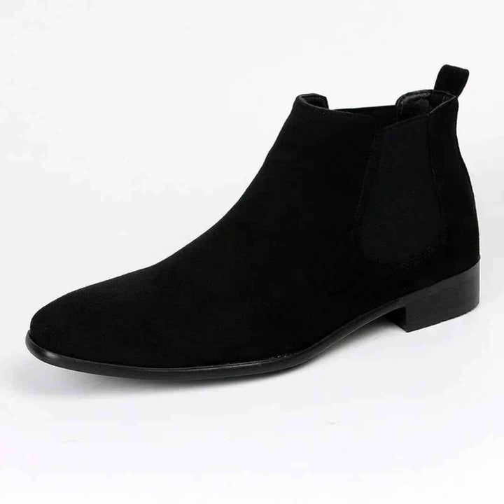 Men's Square Toe Slip-On Ankle Boots | Low Heel Style