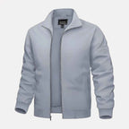 Men's Polyester Stand Collar Waterproof Jacket Winter Essential Light Gray
