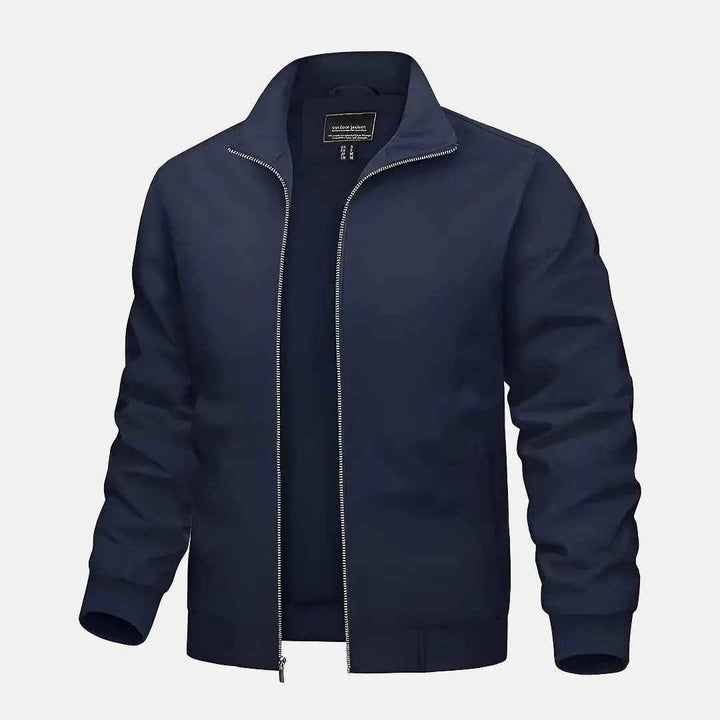 Men's Stand Collar Bomber Jacket Blue