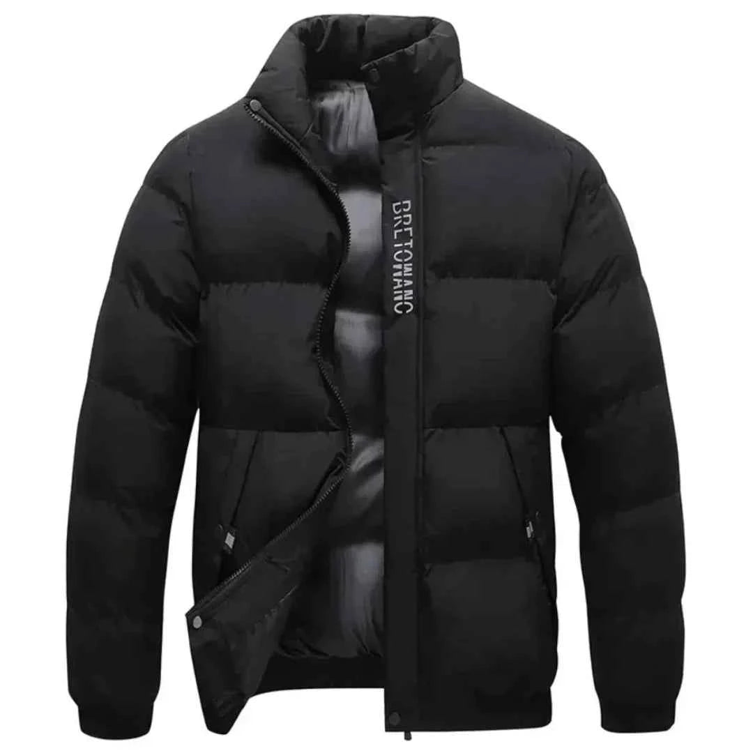 Men's Stand-Collar Puffer Jacket Black