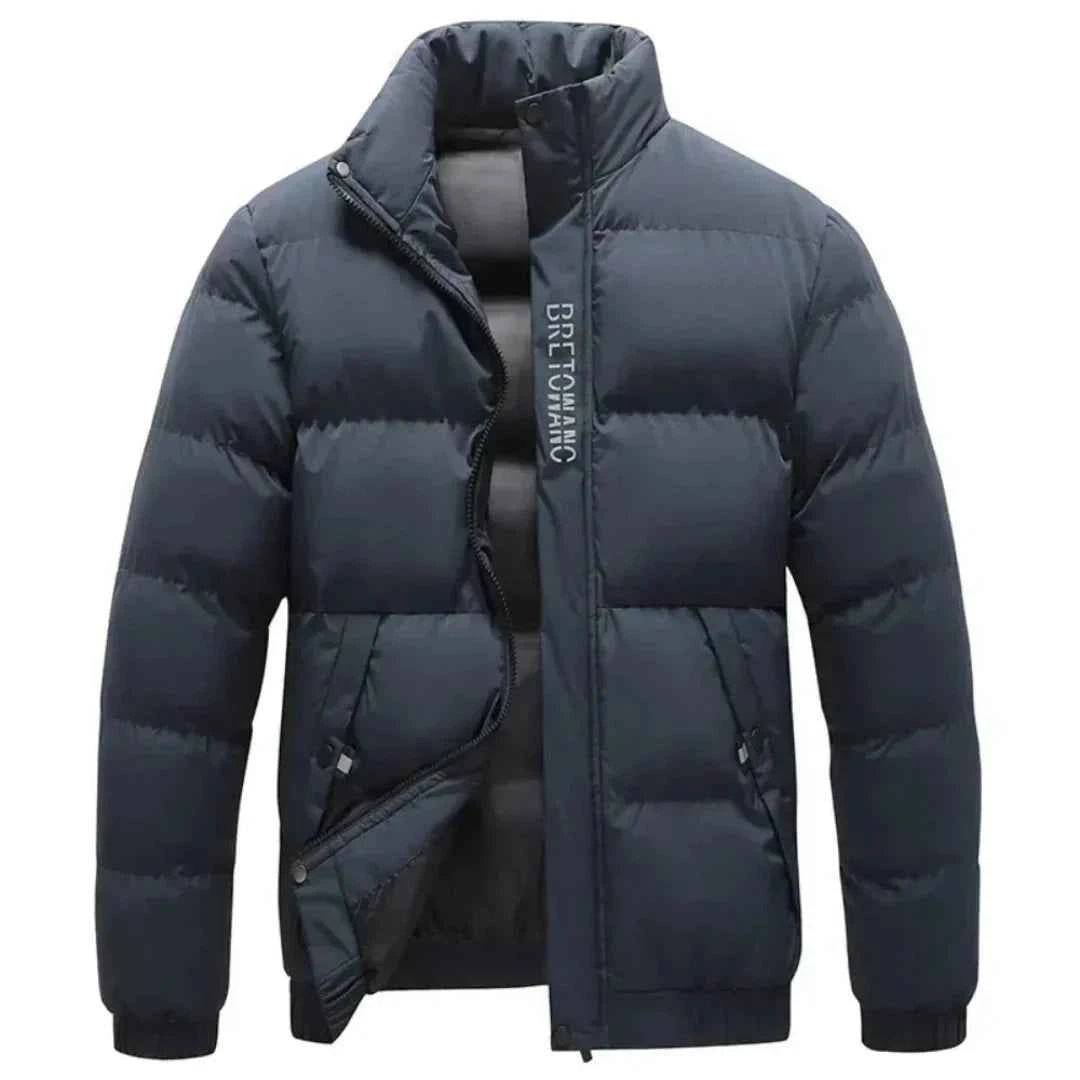 Men's Stand-Collar Puffer Jacket Navy