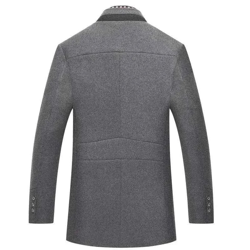 Men's Stand Collar Wool Coat