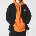 Men's Stand Collar Side Pockets Jacket Winter Essential Black