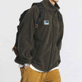 Men's Stand Collar Side Pockets Jacket Winter Essential Army green