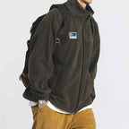 Men's Stand Collar Side Pockets Jacket Winter Essential Army green