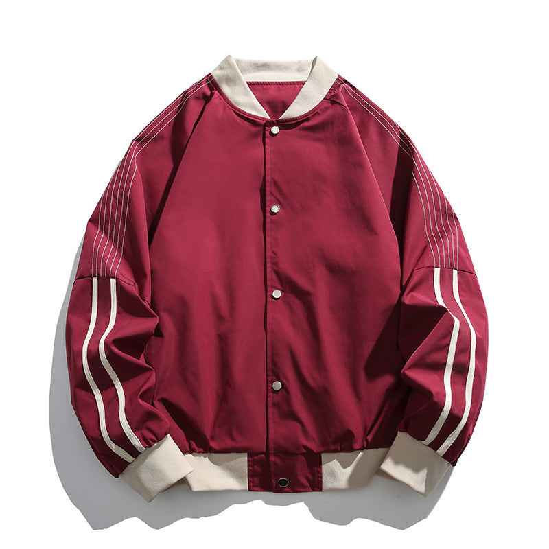 Men's Straton Track Jacket - Stylish Athletic Outerwear Maroon
