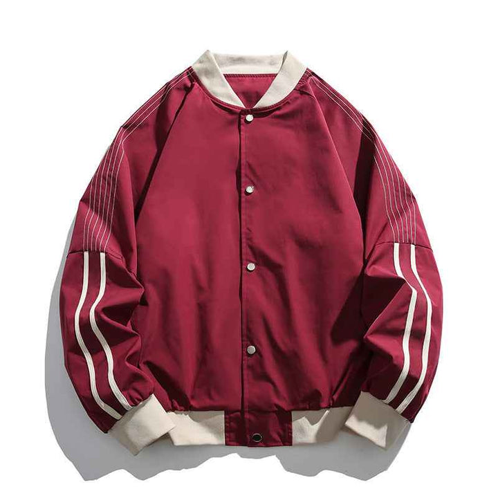 Men's Straton Track Jacket - Stylish Athletic Outerwear Maroon
