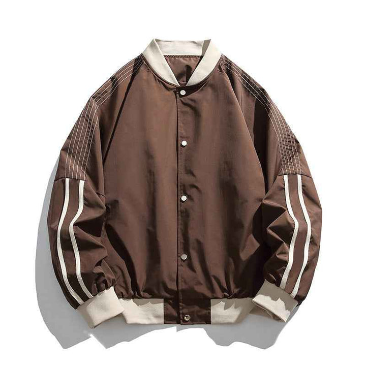Men's Straton Track Jacket - Stylish Athletic Outerwear Brown