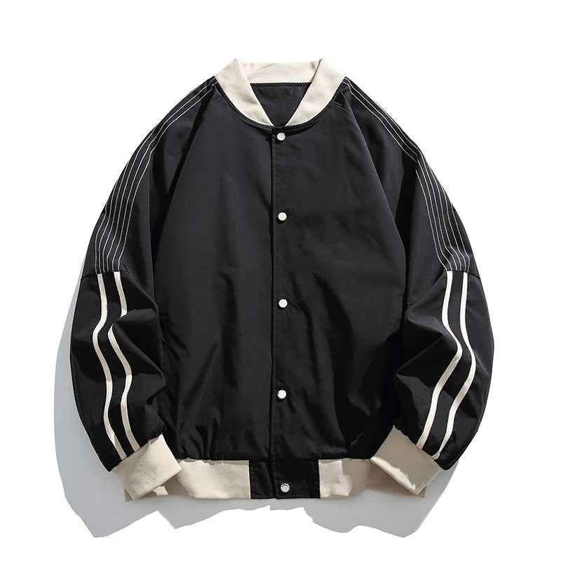 Men's Straton Track Jacket - Stylish Athletic Outerwear Black