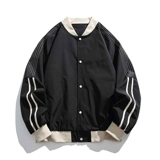 Men's Oversized Ribbed Striped Jacket Winter Essential Knitwear Black