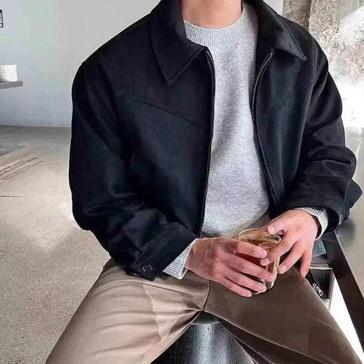 Men's Streetwear Jacket - Stylish Urban Outerwear Black