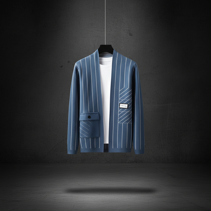 Men's Striped Cardigan - Stylish Knitwear for Casual Wear