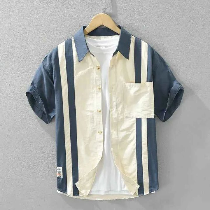 Men's Striped Casual Shirt Blue