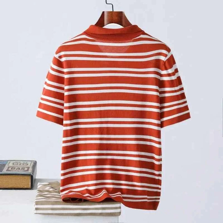 Men's Striped Polo Shirt - Stylish and Comfortable