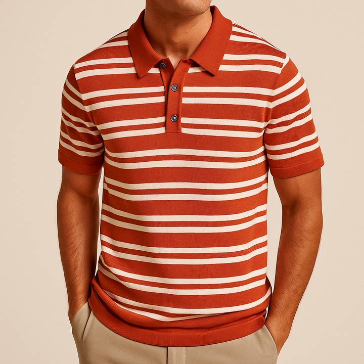 Men's Striped Polo Shirt - Stylish and Comfortable