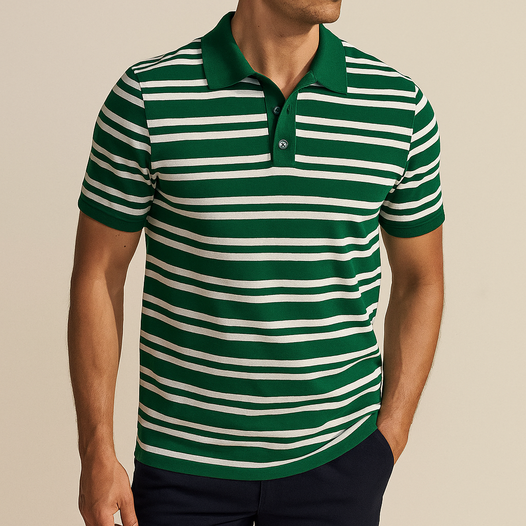 Men's Striped Polo Shirt - Stylish and Comfortable