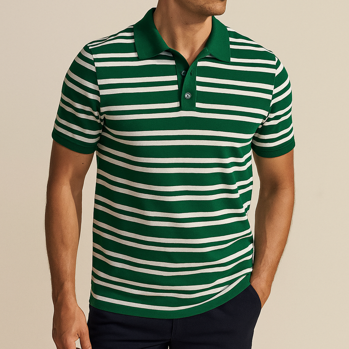 Men's Striped Polo Shirt - Stylish and Comfortable