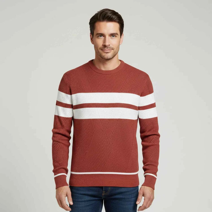 Men's Striped Sweater Red