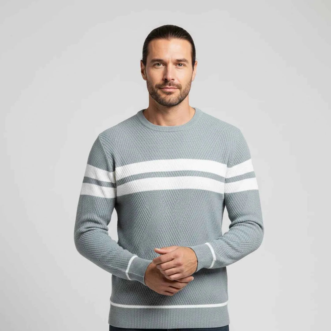 Men's Striped Sweater Gray