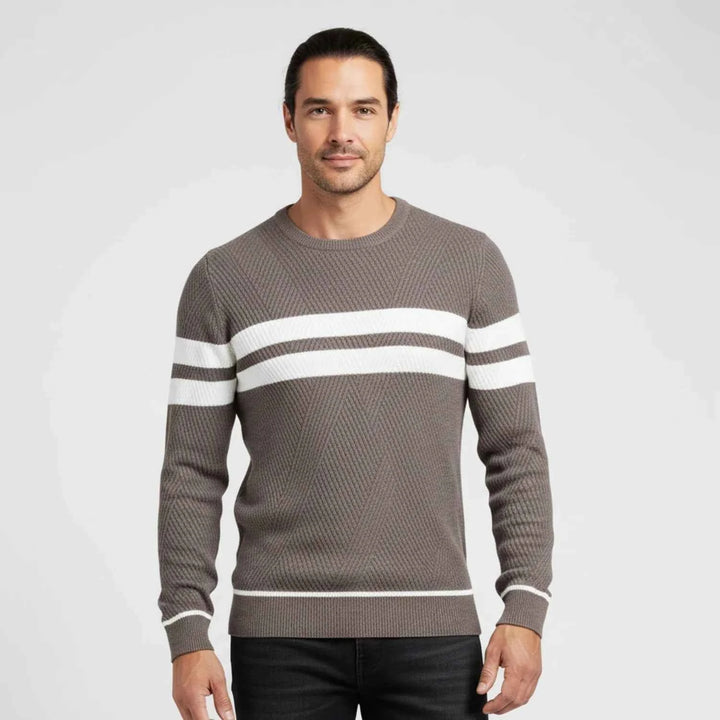 Men's Striped Sweater Taupe