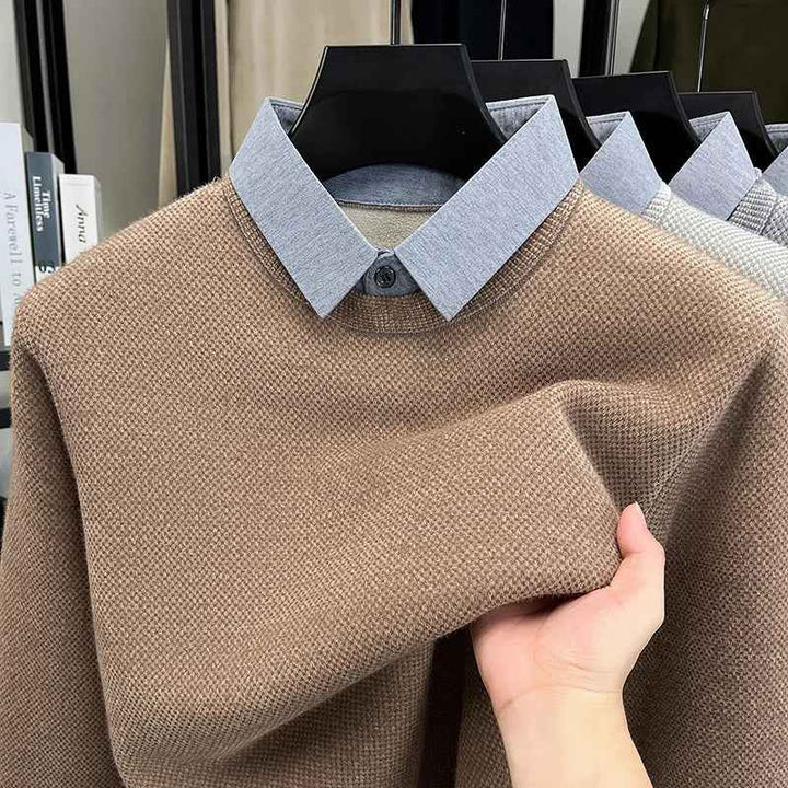 Men's Stylish 'Always Look Put-Together' Sweater Brown