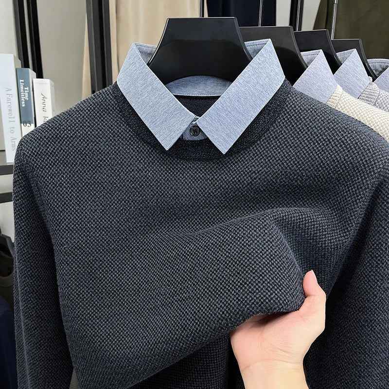 Men's Stylish 'Always Look Put-Together' Sweater Navy