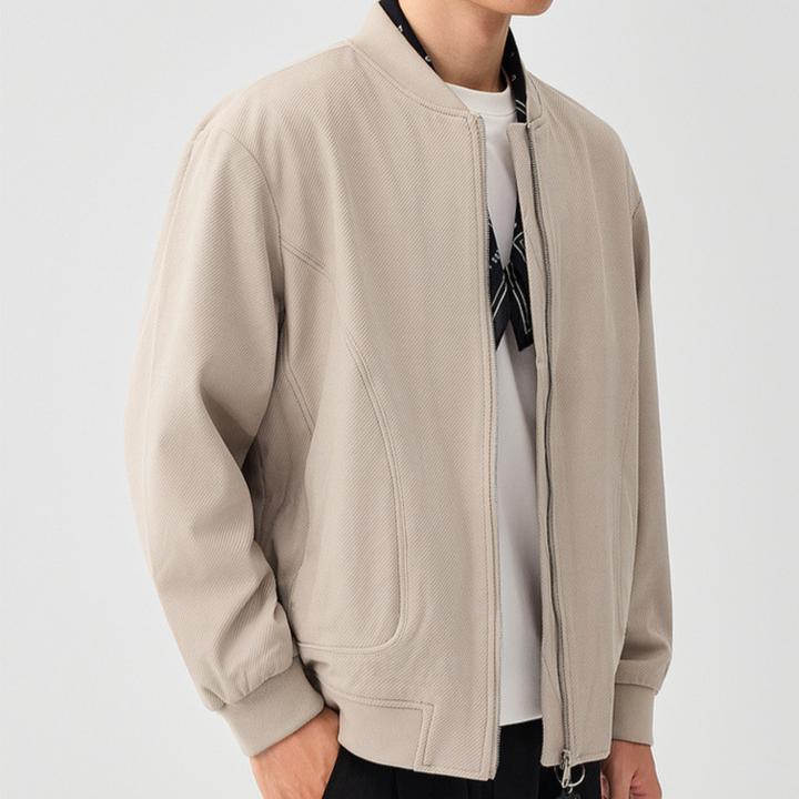 Men's Stylish Bomber Jacket - Harbor Ridge Design Apricot