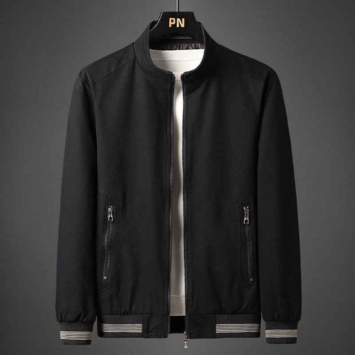 Men's Stylish Bomber Jacket - Trendy Outerwear for Every Occasion Black
