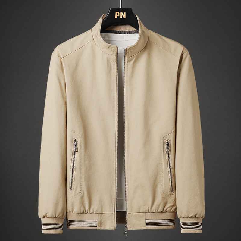 Men's Stylish Bomber Jacket - Trendy Outerwear for Every Occasion Beige
