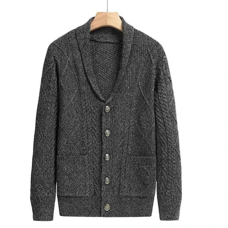 Men's Stylish Cardigan Charcoal Gray