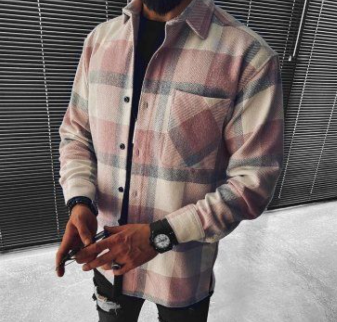 Men's Stylish Checked Shirt Red