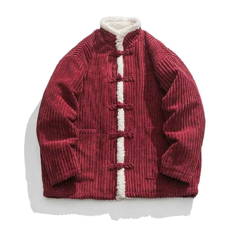 Men's Stylish Corduroy Coat Red