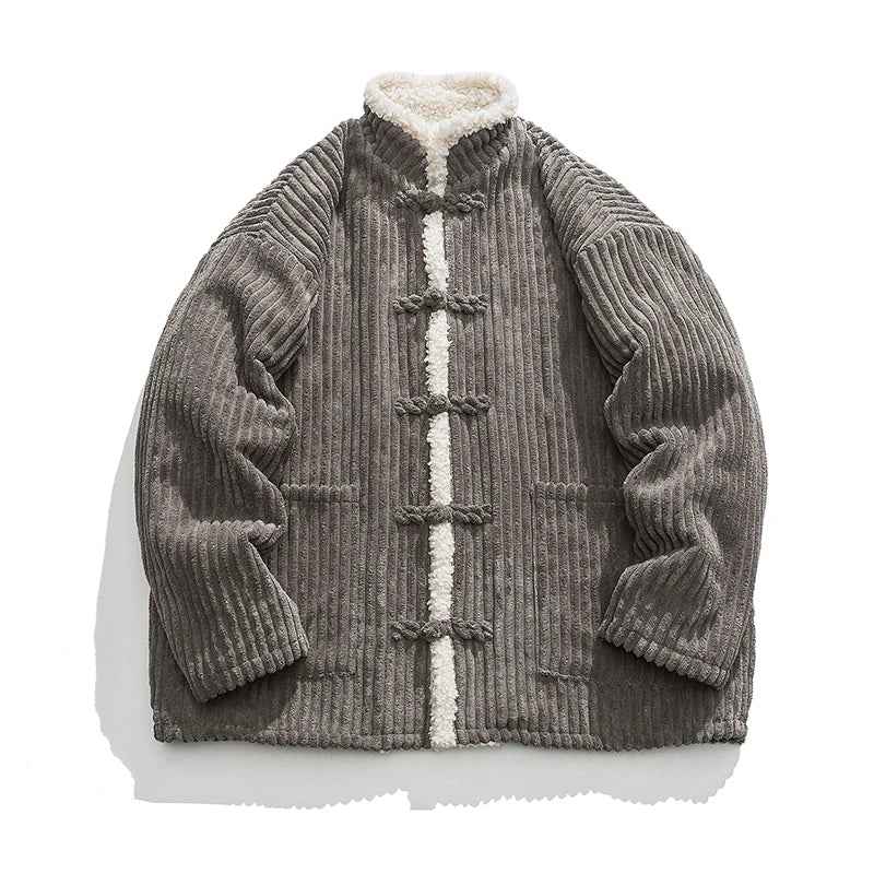 Men's Stylish Corduroy Coat Gray