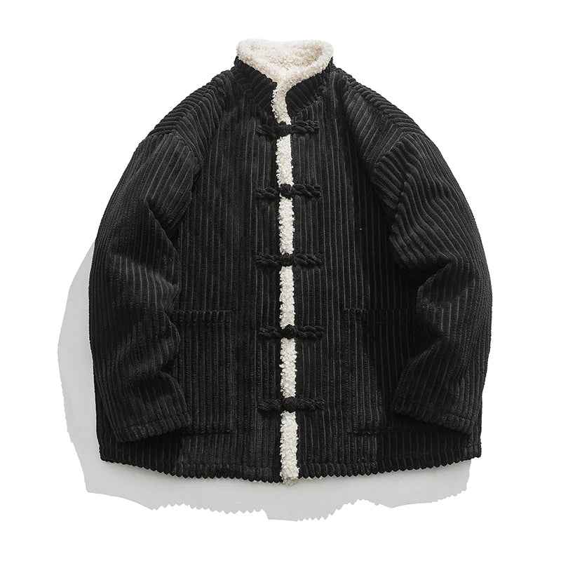 Men's Stylish Corduroy Coat Black