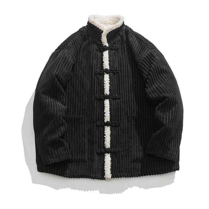 Men's Stylish Corduroy Coat Black