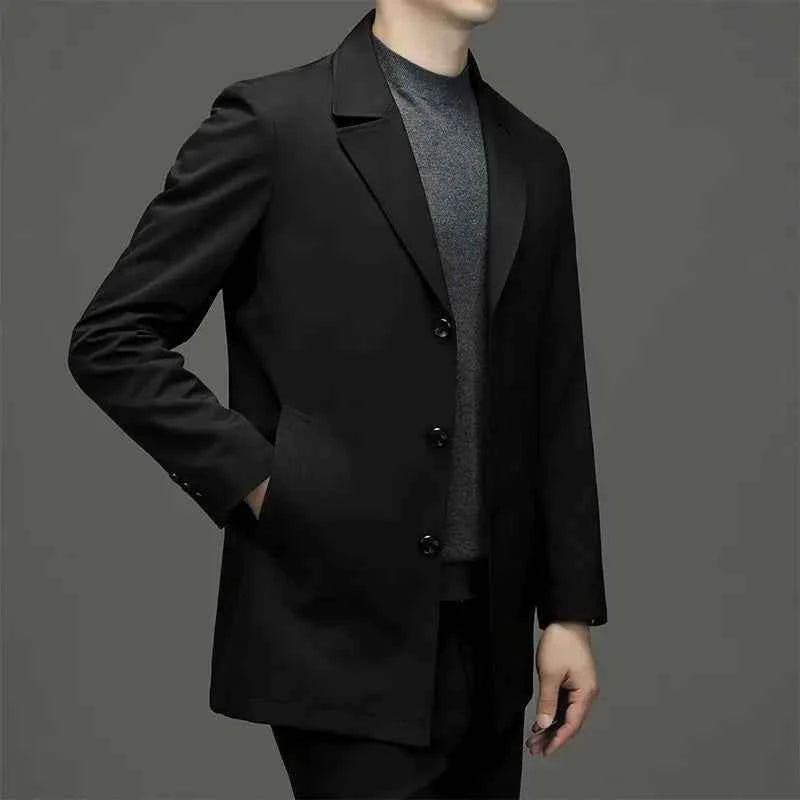 Men's Stylish Overcoat Jacket Black