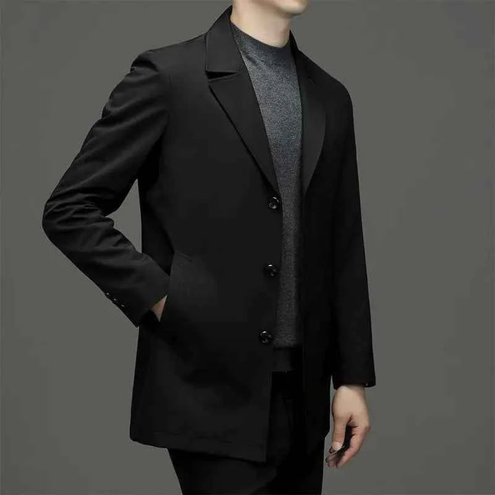 Men's Stylish Overcoat Jacket Black