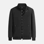 Men's Cotton Puffer Padded Solid Jacket Winter Essential Black