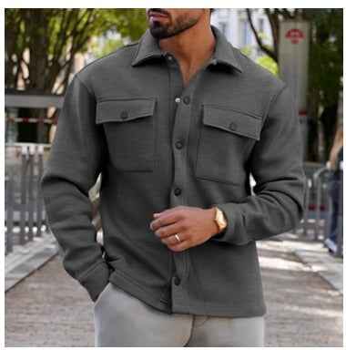 Men's Stylish Shirt Jacket Dark Grey