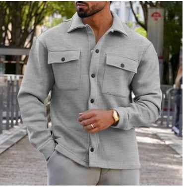 Men's Stylish Shirt Jacket Light Grey