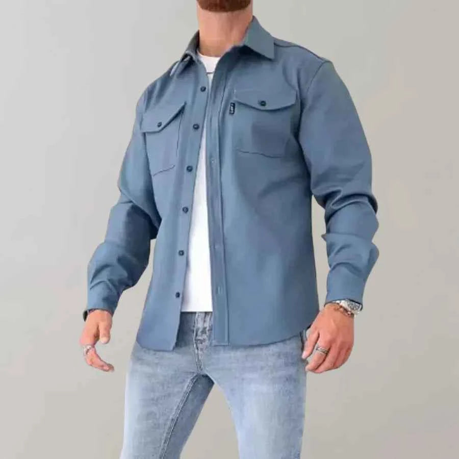 Men's Stylish Shirt - Modern Design More Blue
