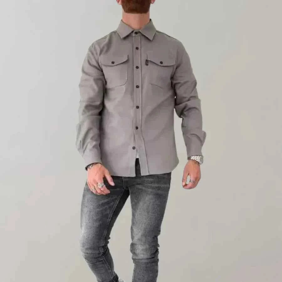 Men's Stylish Shirt - Modern Design Light Grey