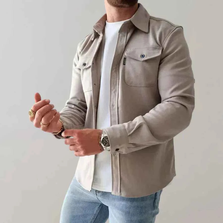 Men's Stylish Shirt - Modern Design Apricot