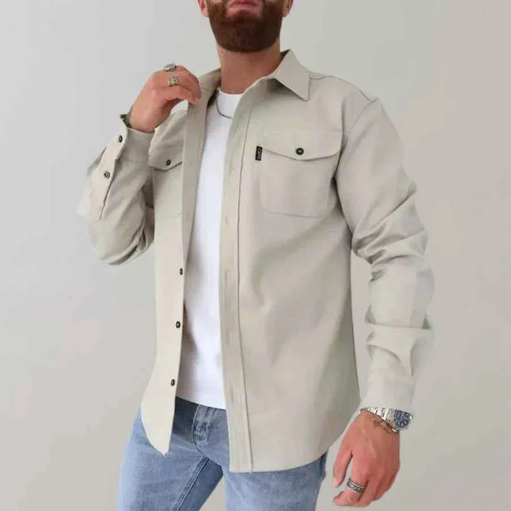 Men's Stylish Shirt - Modern Design Light Apricot