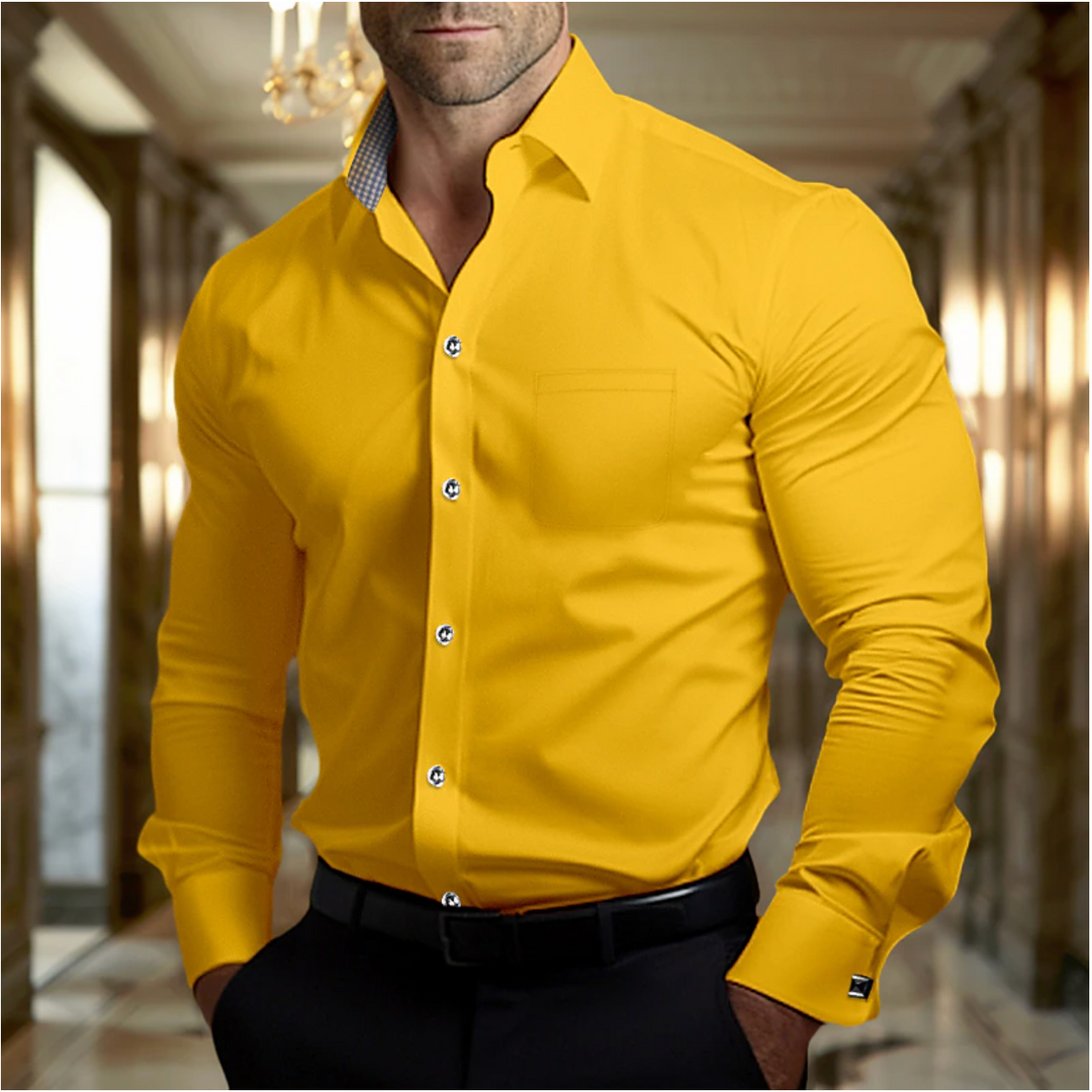 Men's Stylish Shirt - Trendy Design Yellow