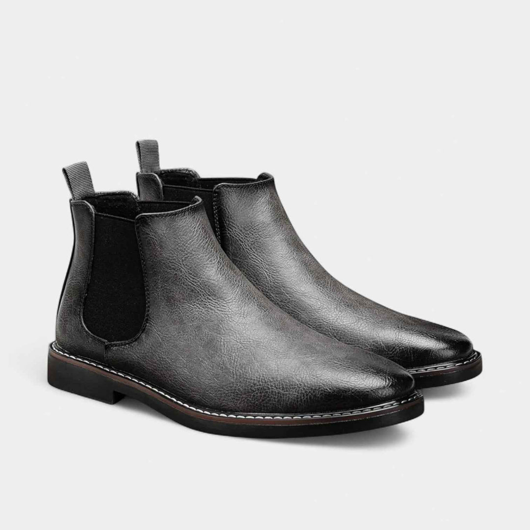 Men's Stylish Slip-On Classic Chelsea Winter Boots Black