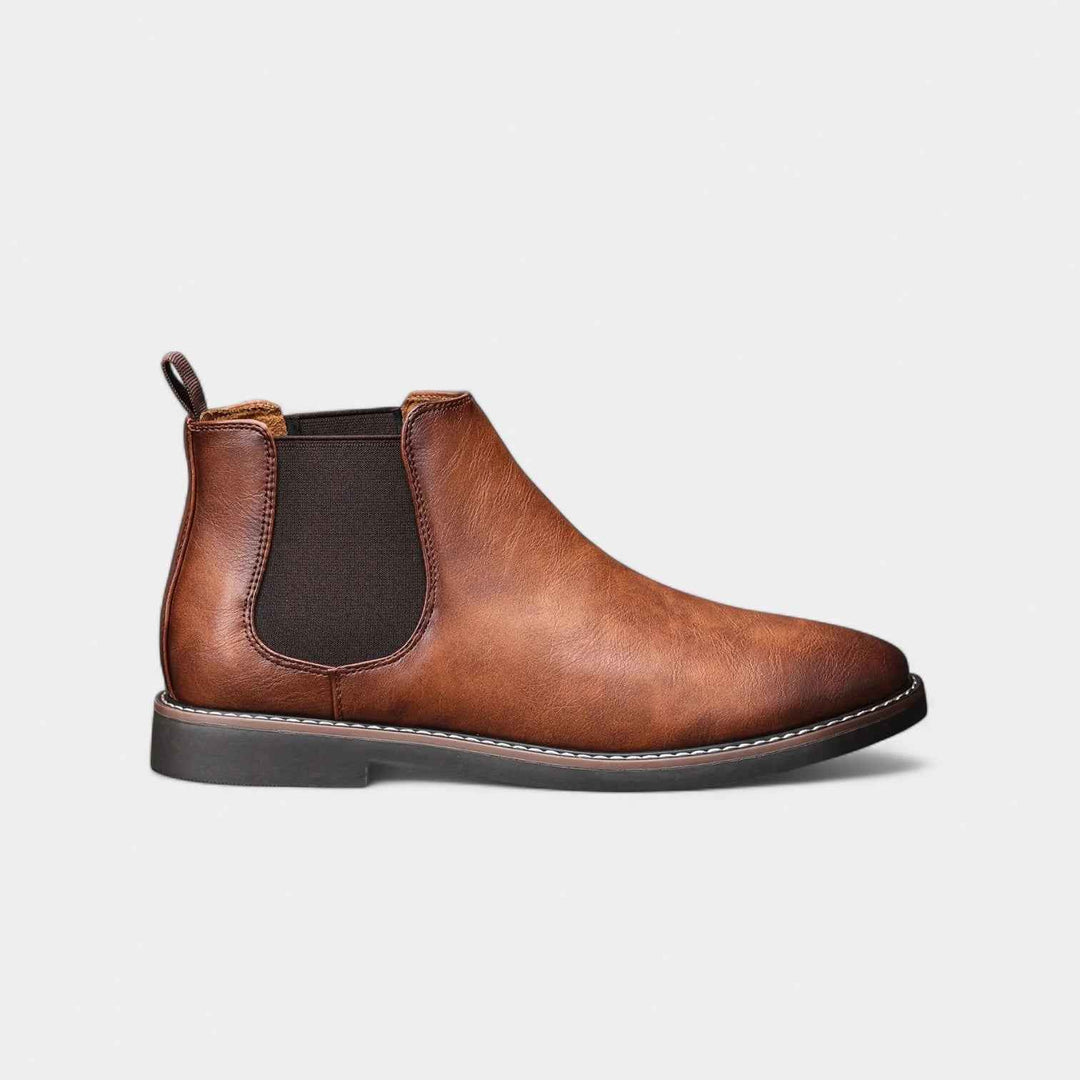 Men's Stylish Slip-On Classic Chelsea Winter Boots Brown