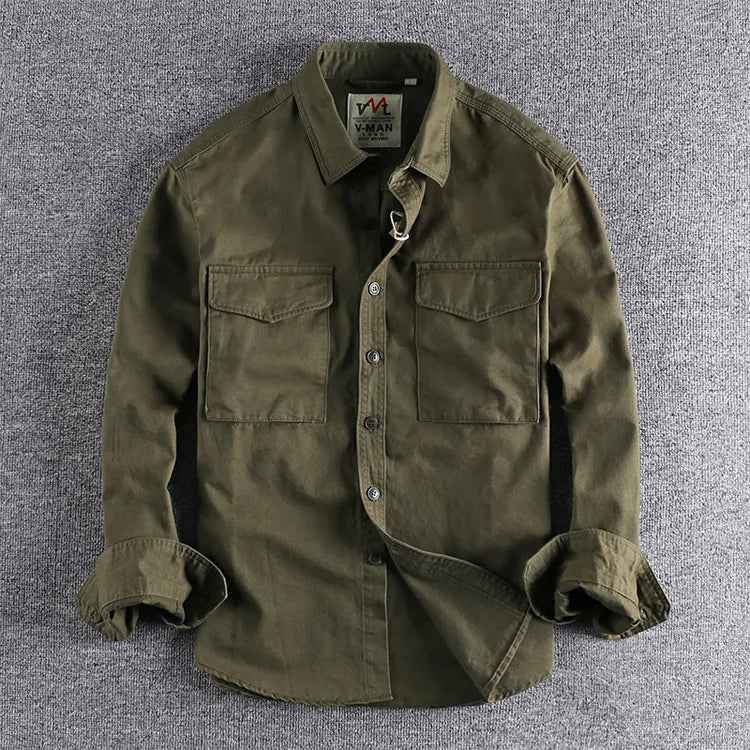 Men's Stylish Utility Shirt Military Green